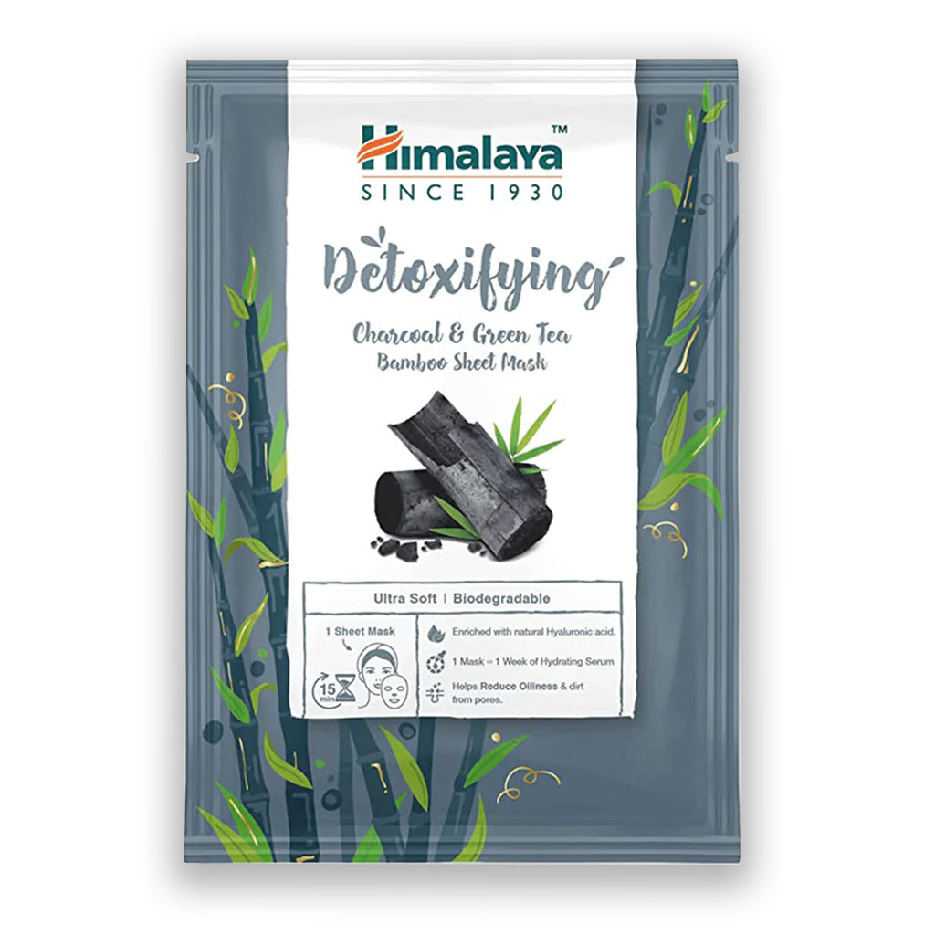 Himalaya Detoxifying Charcoal & Green Tea Bamboo Sheet Mask.  Μάσκα προσώπου αποτοξινωτική