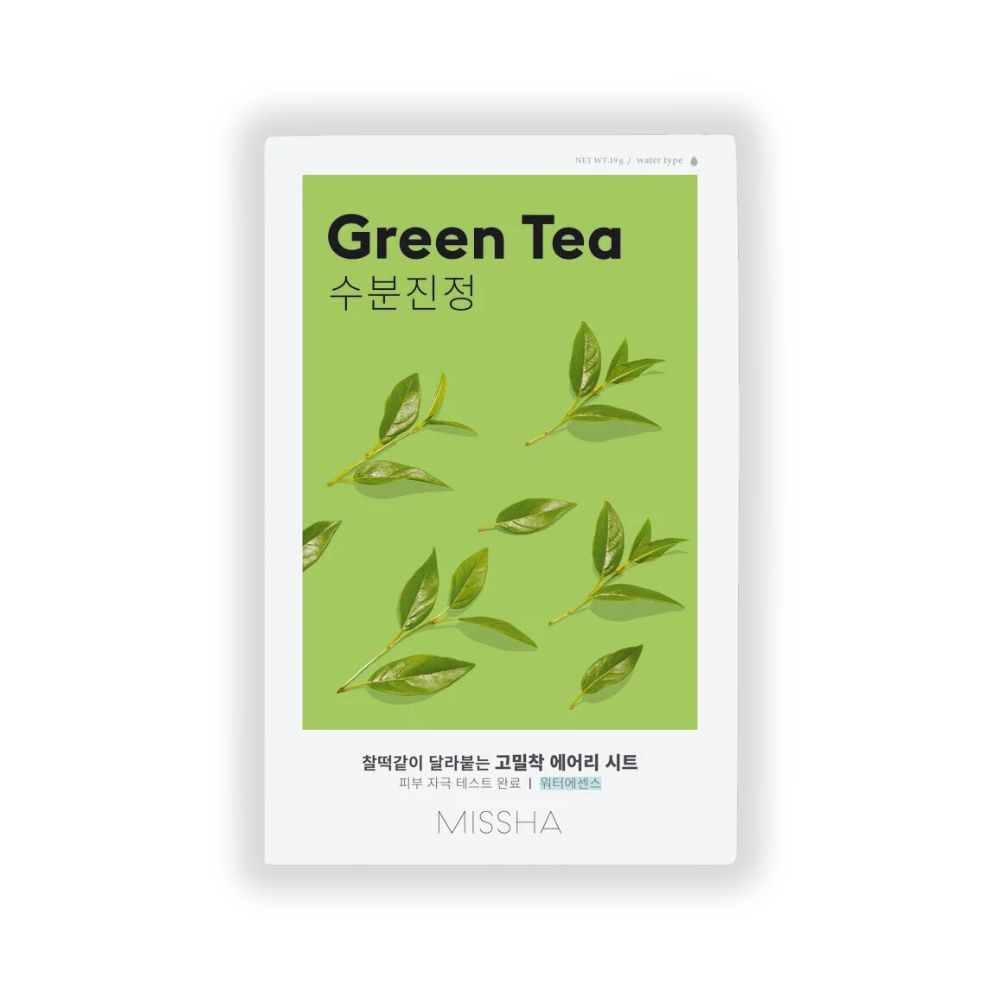 Missha Airy Fit Green Tea καταπραϋντική υφασμάτινη μάσκα με ενυδατικό αποτέλεσμα