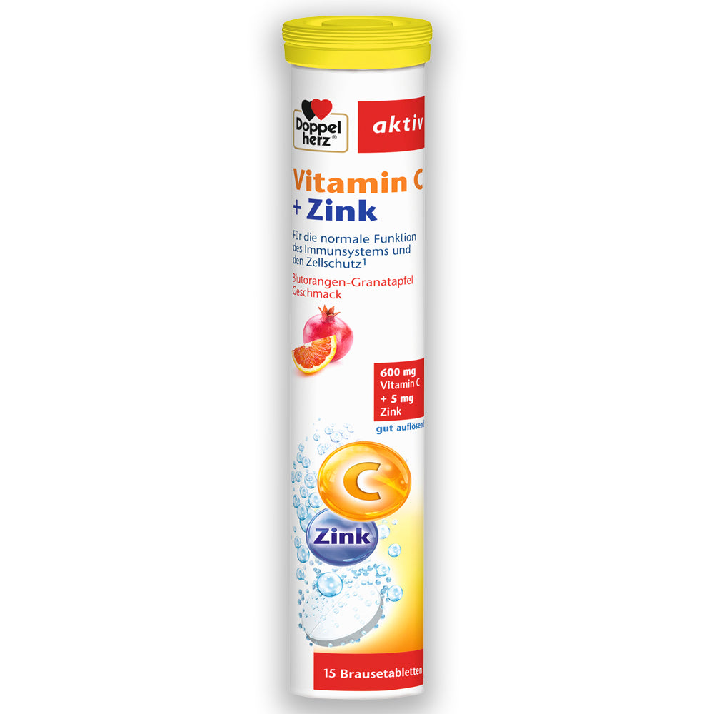 Doppelherz Aktiv Vitamin C +Zinc Βιταμίνη C + Ψευδάργυρος 15 αναβράζοντα δισκία
