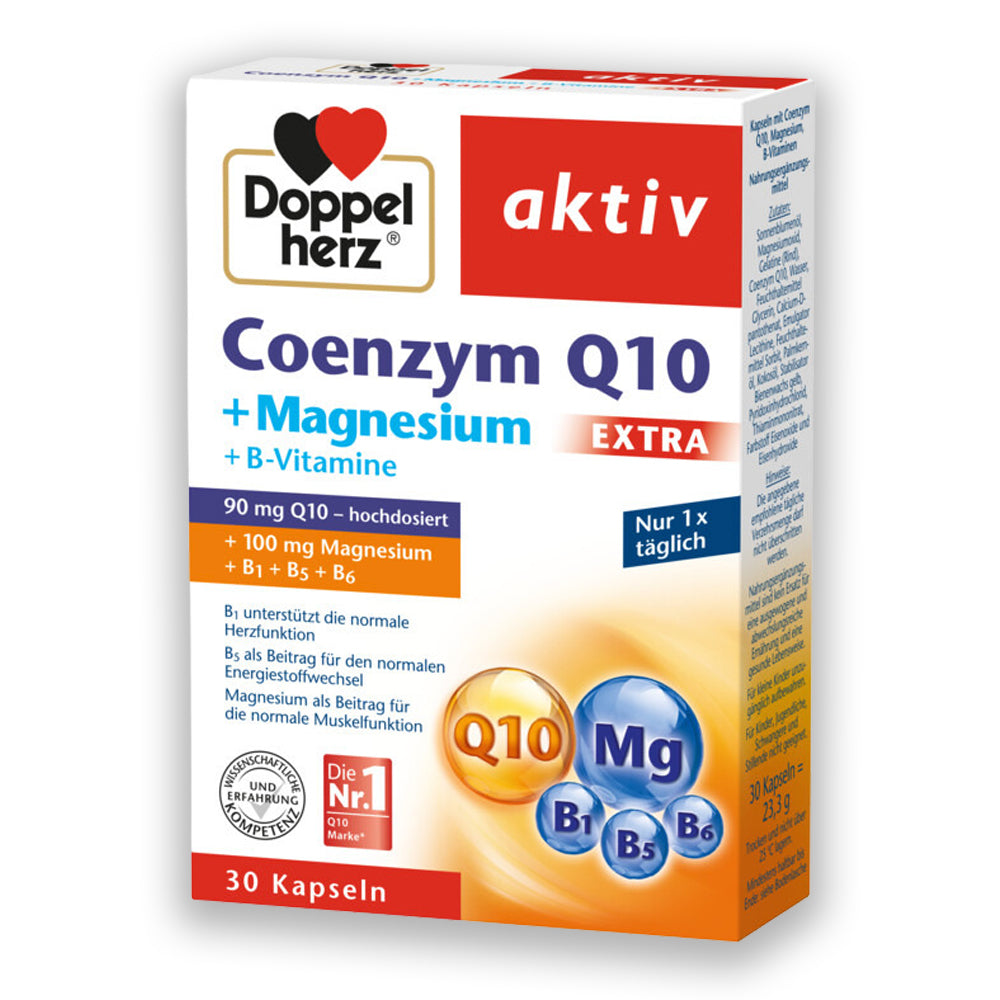 Doppelherz Aktiv Coenzym Q10 90mg Extra +Magnesium Συνένζυμο Q 10 + Μαγνήσιο 30caps