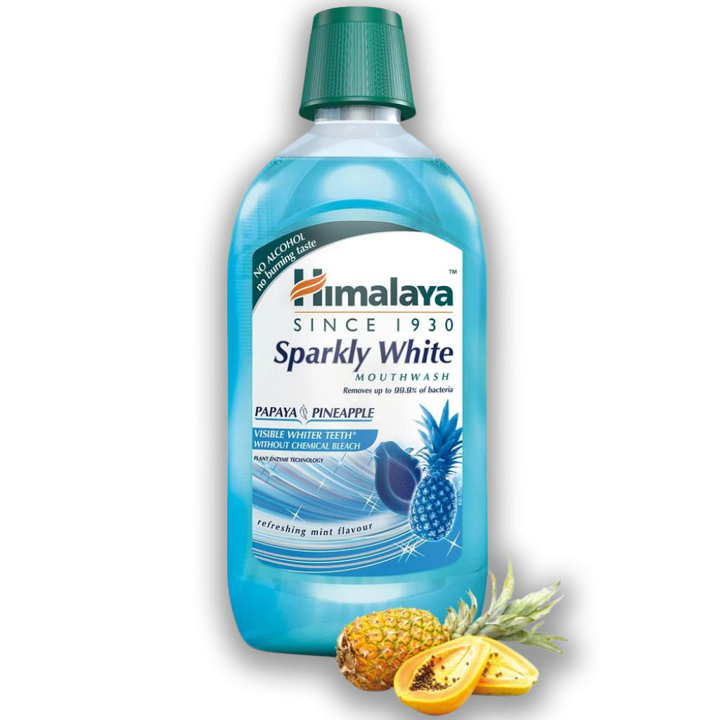 Himalaya Sparkly White Mouthwash 450ml Στοματικό διάλυμα με παπάγια και ανανά 