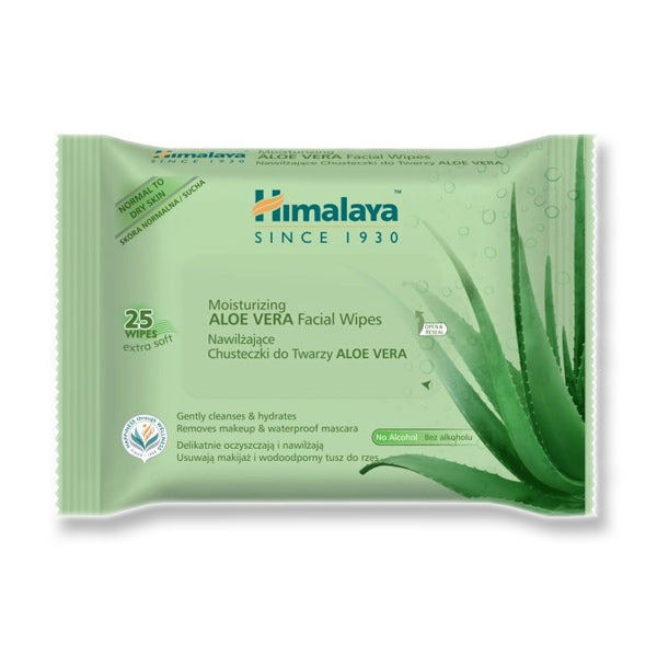Himalaya Moisturizing Aloe Vera Facial Wipes 25 wipes μαντηλάκια καθαρισμού