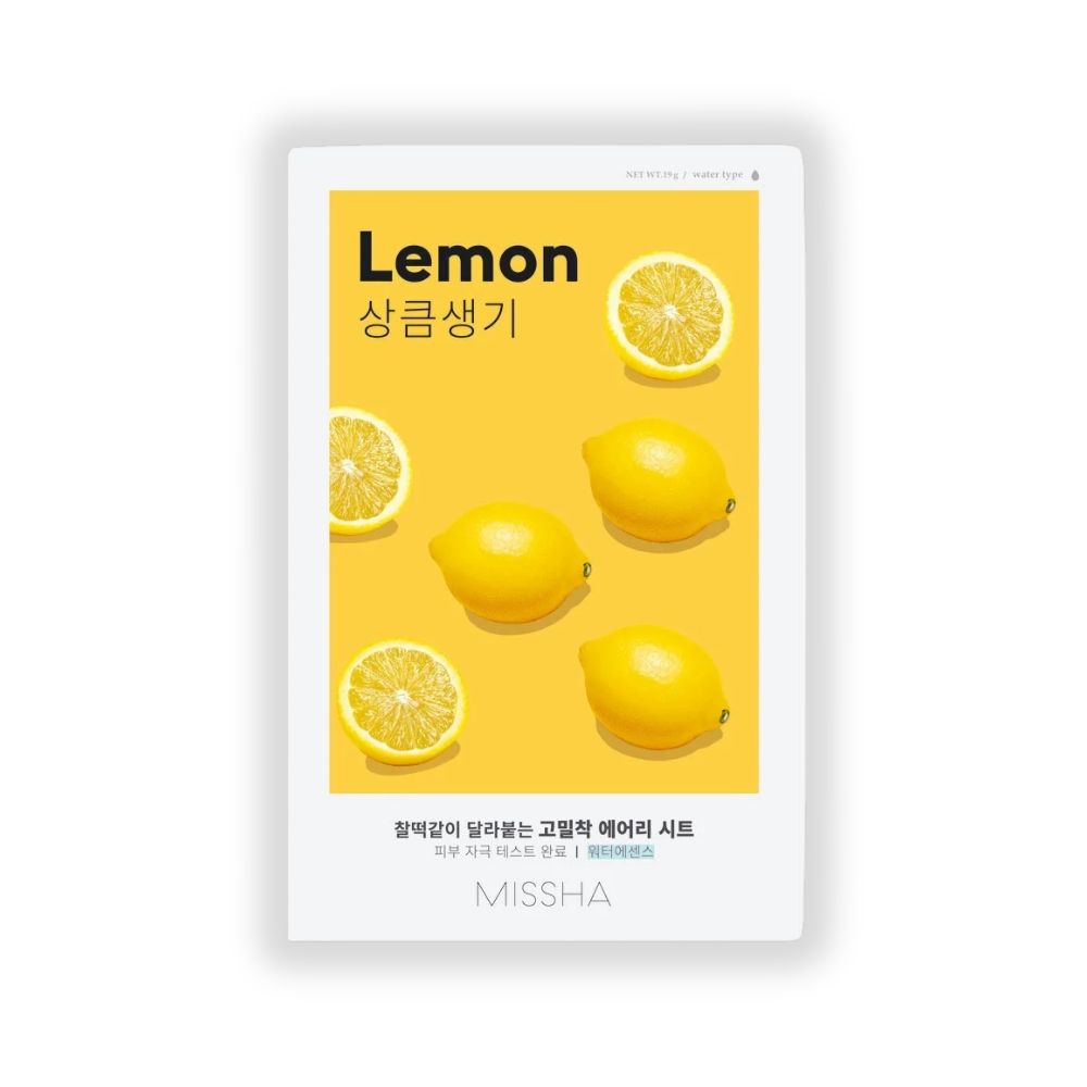 Missha Airy Fit Lemon φύλλο μάσκας για φωτεινότητα κει ζωτικότητα