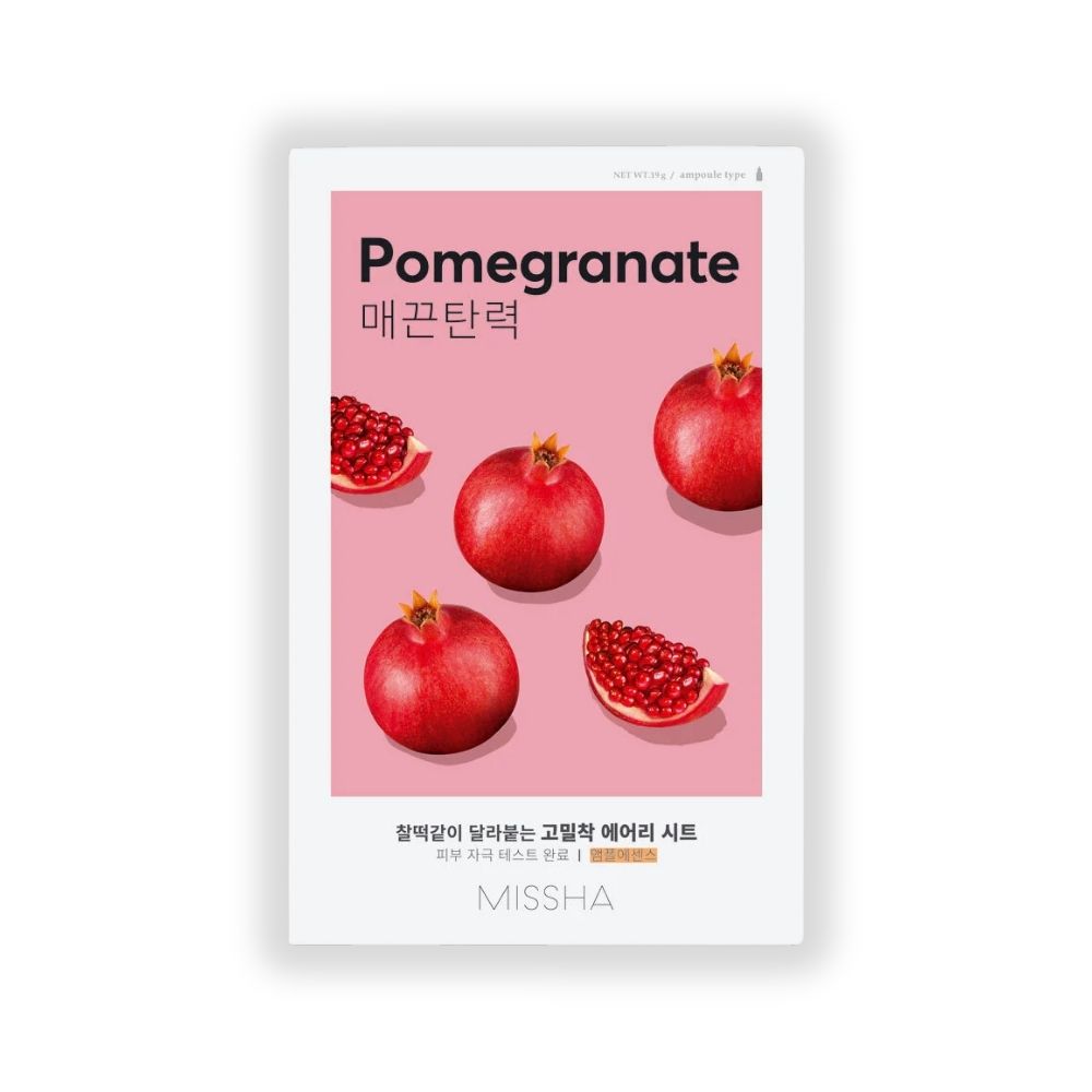 Missha Airy Fit Pomegranate φύλλο μάσκας με απαλυντική και αναζωογονητική επίδραση