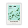 Missha Airy Fit Tea Tree φύλλο μάσκας με καθαριστική και αναζωογονητική επίδραση για ευαίσθητη επιδερμίδα
