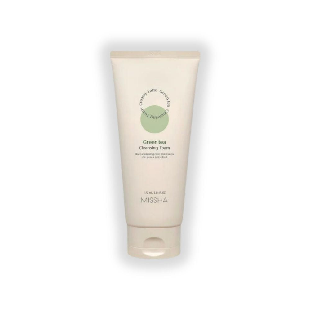 Missha Creamy Latte Foam Green Tea.  Αφρός καθαρισμού με πράσινο τσάι