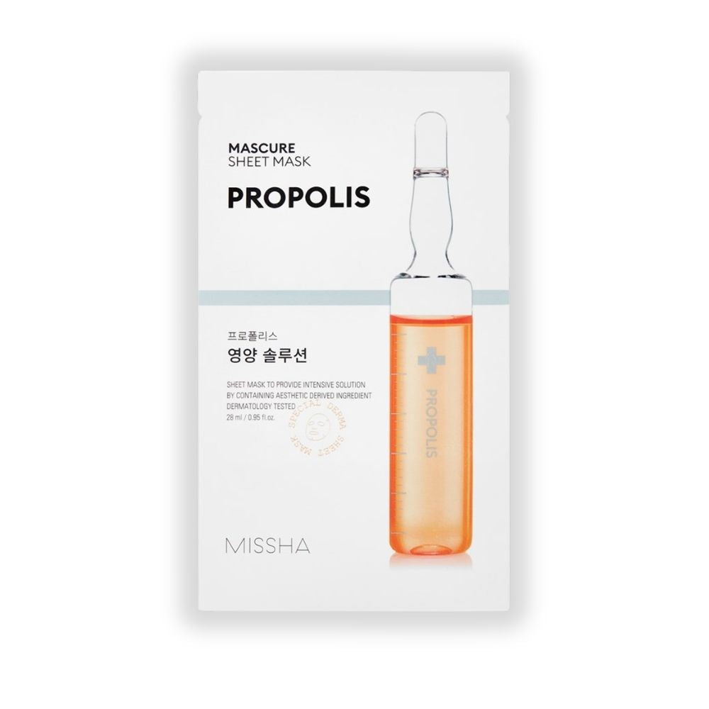 Missha Mascure Nutrition Solution Sheet Mask Propolis Θρεπτική υφασμάτινη μάσκα προσώπου με πρόπολη