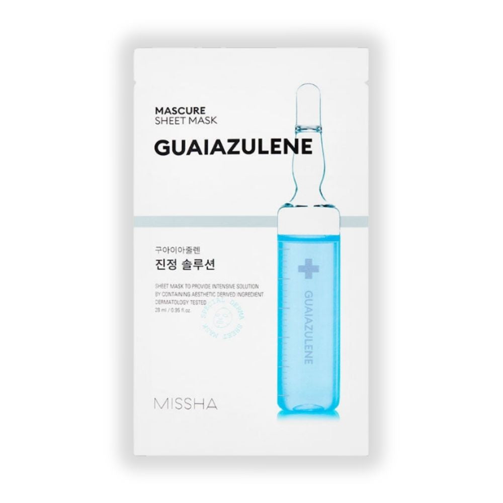 Missha Mascure Whitening Solution Sheet Mask Guaizulene Υφασμάτινη μάσκα προσώπου με γλουταθειόνη