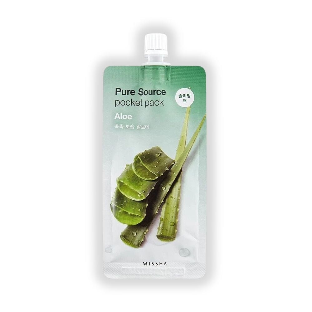 Missha Pure Source Pocket Pack Aloe 10ml  Μάσκα ενυδάτωσης νύχτας με Aloe Vera