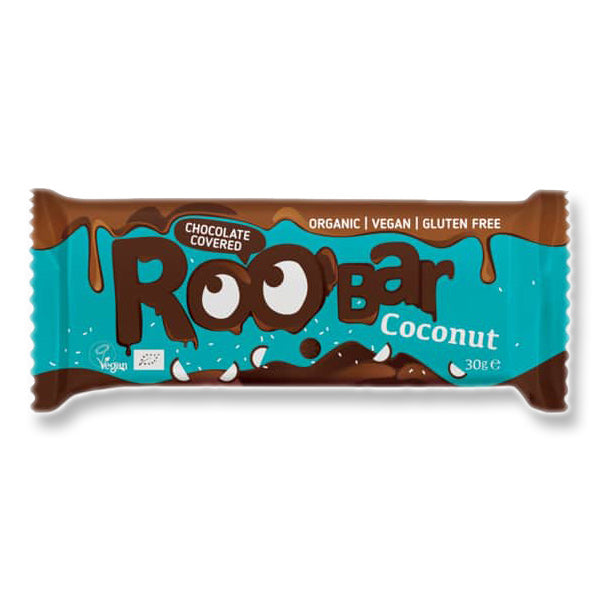 Roobar Chocolate Covered Coconut Bar μπάρα καρύδας, με επικάλυψη σοκολάτας 30gr