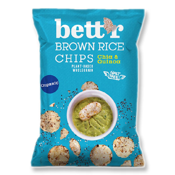 Bettr Brown Rice Chips Chia&Quinoa BIO Ρυζογκοφρέτες ολικής με τσία και κινόα 60gr 