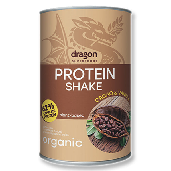 Dragon Cacao&Vanilla Protein Shake 62% BIO Ρόφημα Πρωτεΐνης με κακάο και βανίλια με ερυθριτόλη 500gr