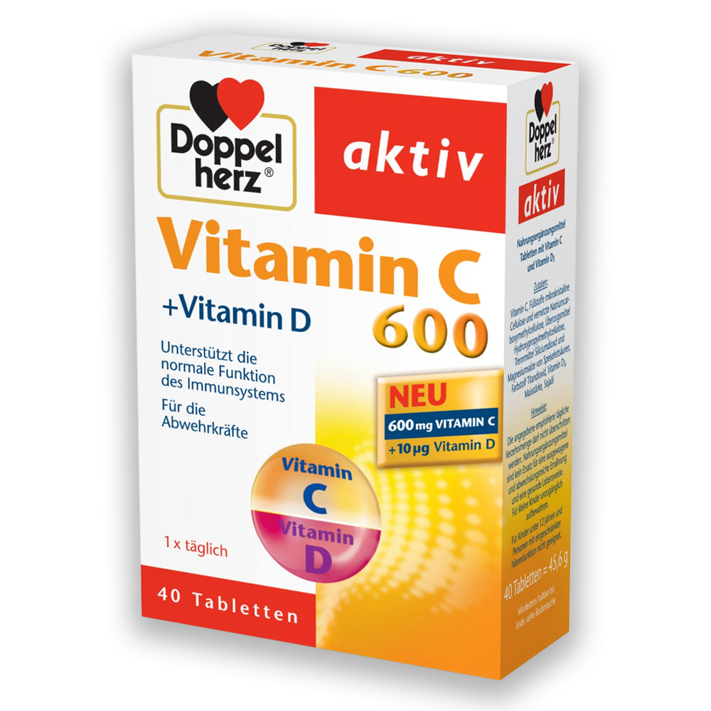 Doppelherz Aktiv Vitamin C 600 +D Βιταμίνη C 600 +Βιταμίνη D 40tabs